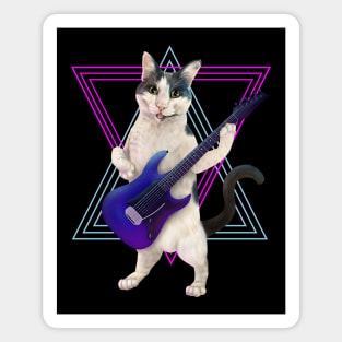 Cat playing electric guitar Magnet